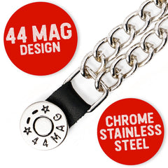 Milwaukee Leather 44-Magnum Dial Vest Extender Double Chrome Chains Genuine Leather 6.5" Extension MLA6002-Single