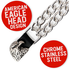 Milwaukee Leather Western Star Medallion Vest Extender - Double Chrome Chains Genuine Leather 6.5" Extension MLA6001-Single