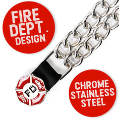 Milwaukee Leather 44-Magnum Dial Vest Extender Double Chrome Chains Genuine Leather 6.5" Extension MLA6002-Single