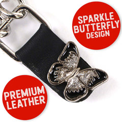 Milwaukee Leather Fire Department Medallion Vest Extender - Double Chrome Chains Genuine Leather 6.5" Extension MLA6012-Single