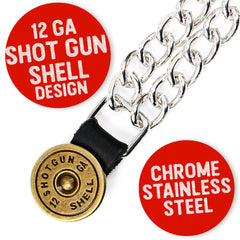 Milwaukee Leather Silver/Chrome Medallion Vest Extender - Double Chrome Chains Genuine Leather 6.5" Extension MLA6015-Single