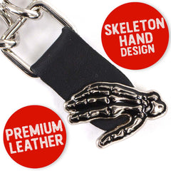 Milwaukee Leather Black Medallion Vest Extender - Double Chrome Chains Genuine Leather 6.5" Extension MLA6016-Single
