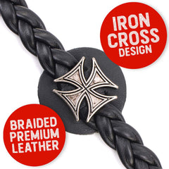 Milwaukee Leather Skeleton Hand Medallion Vest Extender - Double Chrome Chains Genuine Leather 6.5" Extension MLA6026-Single
