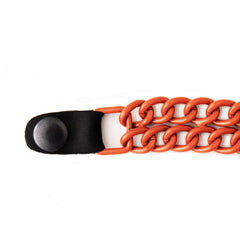 Milwaukee Leather MLA1093 Orange 4 Inch Single Vest Extender - Double Chrome Chains w/ Genuine Leather