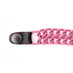 Milwaukee Leather MLA1094 Pink 4 Inch Single Vest Extender - Double Chrome Chains w/ Genuine Leather