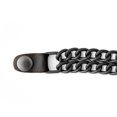 Milwaukee Leather MLA1095 Black 4 Inch Single Vest Extender - Double Chrome Chains w/ Genuine Leather
