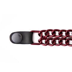 Milwaukee Leather MLA1096 Candy Red 4 Inch Single Vest Extender - Double Chrome Chains w/ Genuine Leather