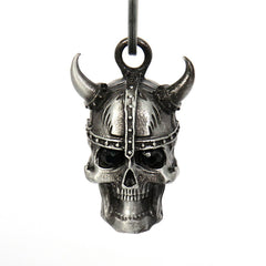 Milwaukee Leather MLB9052 'Viking Skull with Black Eyes' Motorcycle Good Luck Bell | Key Chain Accessory for Bikers