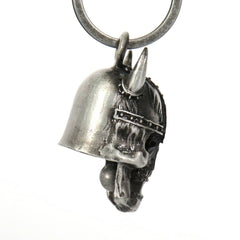 Milwaukee Leather MLB9052 'Viking Skull with Black Eyes' Motorcycle Good Luck Bell | Key Chain Accessory for Bikers
