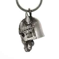 Milwaukee Leather MLB9052 'Viking Skull with Black Eyes' Motorcycle Good Luck Bell | Key Chain Accessory for Bikers