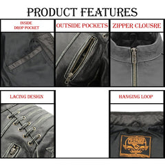 Milwaukee Leather MLL2527 Women's 'Elegant' Distressed Brown Detail Laced Leather Jacket