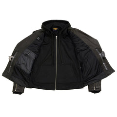 Milwaukee Leather MLL2575 Ladies Vented MC Lapel Jacket with Full Sleeve Interior Hoodie
