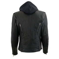 Milwaukee Leather MLL2575 Ladies Vented MC Lapel Jacket with Full Sleeve Interior Hoodie