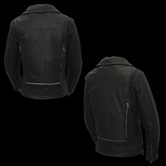 Milwaukee Leather MLL2581 Ladies ‘Vented’ Black Leather Lightweight Long Length MC Jacket