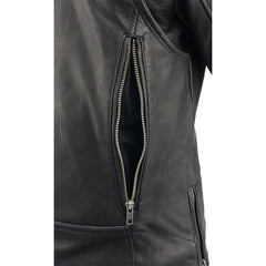 Milwaukee Leather MLL2581 Ladies ‘Vented’ Black Leather Lightweight Long Length MC Jacket