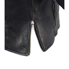 Milwaukee Leather MLL2581 Ladies ‘Vented’ Black Leather Lightweight Long Length MC Jacket