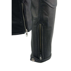 Milwaukee Leather MLL2581 Ladies ‘Vented’ Black Leather Lightweight Long Length MC Jacket