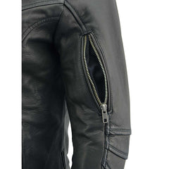 Milwaukee Leather MLL2581 Ladies ‘Vented’ Black Leather Lightweight Long Length MC Jacket