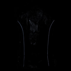 Milwaukee Leather MLL4500 Women's Classic Black Leather V-Neck Side Lace Motorcycle Rider Vest w/ Snap Closure