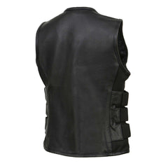 Milwaukee Leather MLL4501 Women's 'Basher' Black SWAT Style Club Style Motorcycle Leather Vest