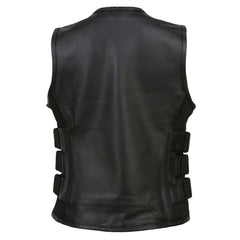 Milwaukee Leather MLL4501 Women's 'Basher' Black SWAT Style Club Style Motorcycle Leather Vest