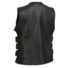 Milwaukee Leather MLL4501 Women's 'Basher' Black SWAT Style Club Style Motorcycle Leather Vest