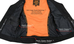 Milwaukee Leather MLL4502 Women's Black Leather V-Neck Zipper Vest with Rhinestone Bling Detail