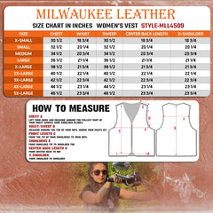Milwaukee Leather MLL4509 Women's 'Smoocher'  2-Tone Crazy Horse Brown/Black Leather Club Style Motorcycle Vest
