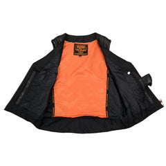 Milwaukee Leather MLL4510 Women's Premium Black Leather Motorcycle Rider Vest w/ Adjustable Side Buckle