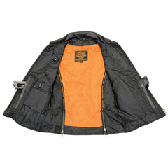 Milwaukee Leather MLL4520 Women’s Black Shirt Collar Motorcycle Rider Vest with 4 Front Lower Pockets