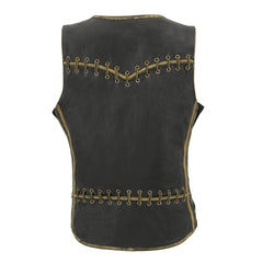 Milwaukee Leather MLL4527 Women's Stretch Side Panel Distress Brown Leather Motorcycle Rider Vest with Lacing Detail