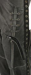 Milwaukee Leather MLL6536 Women's Distressed Grey 'Elegant' Leather Motorcycle Chaps