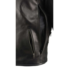 Milwaukee Leather MLM1502 Men's Black Premium Leather Vented Motorcycle Biker Jacket w/ Cool-Tec Leather Treatment Tech