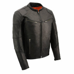 Milwaukee Leather MLM1502 Men's Black Premium Leather Vented Motorcycle Biker Jacket w/ Cool-Tec Leather Treatment Tech