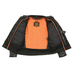 Milwaukee Leather MLM1506 Men's Black Premium Leather Motorcycle Jacket w/ Utility Pockets Cool-Tec Leather Treatement