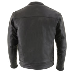 Milwaukee Leather MLM1506 Men's Black Premium Leather Motorcycle Jacket w/ Utility Pockets Cool-Tec Leather Treatement