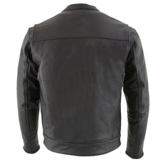 Milwaukee Leather MLM1506 Men's Black Premium Leather Motorcycle Jacket with Utility Pockets Cool-Tec Leather Treatement