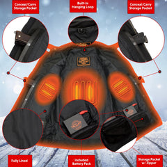 Milwaukee Leather Men’s Inferno Rider Heated Scooter Leather Jacket w/ Dual-Power,Vented System (MLM1513SET)