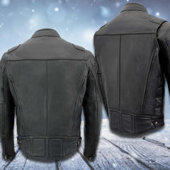 Milwaukee Leather MLM1514SET All Season Black Premium Leather Motorcycle Riders Jacket w/ Heated and Cool-Tec Technology