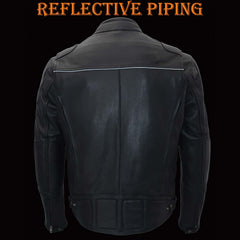 Milwaukee Leather Men’s Inferno Rider Heated Scooter Leather Jacket w/ Dual-Power,Vented System (MLM1513SET)