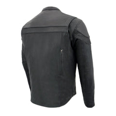 Milwaukee Leather MLM1526 Men's Stay Cool Black Premium Leather Sporty Motorcycle Jacket w/ Cool-Tec Leather Treatement