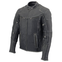 Milwaukee Leather MLM1536 Men's Vintage Grey 'Triple Vent' Leather Jacket