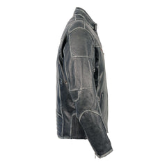 Milwaukee Leather MLM1536 Men's Vintage Grey 'Triple Vent' Leather Jacket