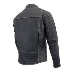 Milwaukee Leather MLM1536 Men's Vintage Grey 'Triple Vent' Leather Jacket
