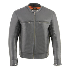 Milwaukee Leather MLM1551 Men's Black Lightweight Premium Leather Motorcycle Jacket with Cool-Tec Leather Treatement