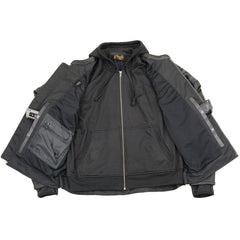 Milwaukee Leather MLM1563 Men's Black Leather Jacket with Reflective Skulls