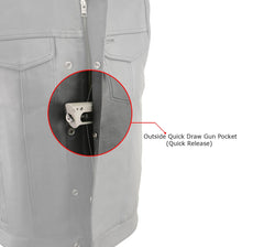 Milwaukee Leather LKM3712 Men's Side Lace Front Snap and Zipper Leather Club Vest