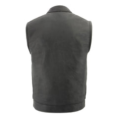 Milwaukee Leather MLM3524SET Men's Black 'All Season' Club Style Motorcycle Leather Vest w/ Heat and Cool-Tec Technology