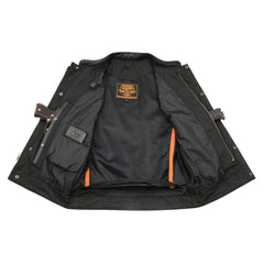 Milwaukee Leather MLM3524SET Men's All Season Black Premium Leather Motorcycle vest w/ Heated and Cool-Tec Technology