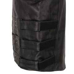 Milwaukee Leather MLM3530 Men's Black Leather SWAT Tactical Style Motorcycle Biker Rider Vest